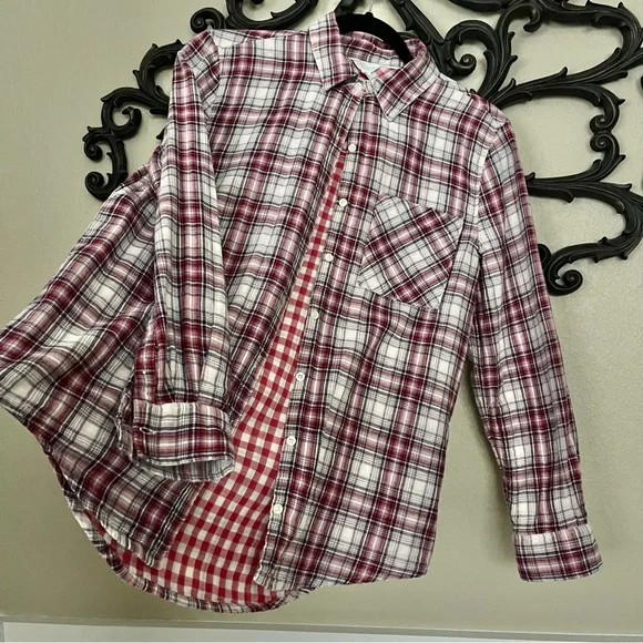 AEROPOSTALE Womenโs Long Sleeve Plaid Lined Button Down Shirt S/P - Picture 2 of 14